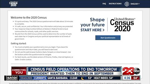 Census field operations to end tomorrow