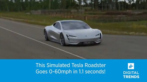 Watch This Simulated Tesla Roadster Go 0-60 in 1.1 Seconds!