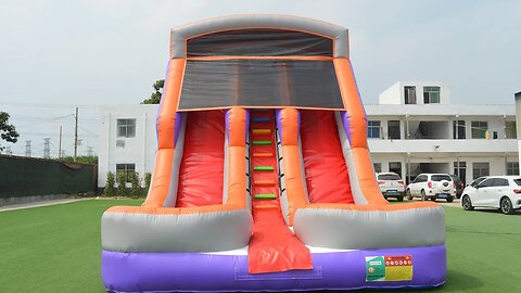 Double lane water slide #inflatables #inflatable #trampoline #slide #bouncer #catle #jumping