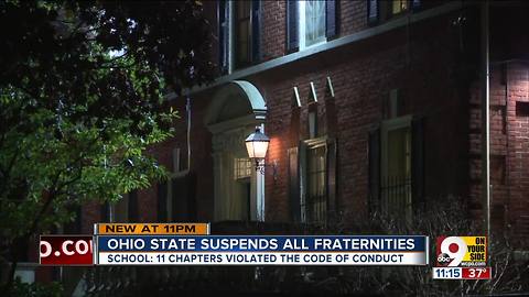 Ohio State suspends all fraternities