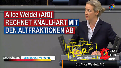 Alice #Weidel (AfD) #RECHNET #KNALLHART MIT DEN #ALTFRAKTIONEN AB