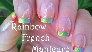 Rainbow French Manicure Tutorial