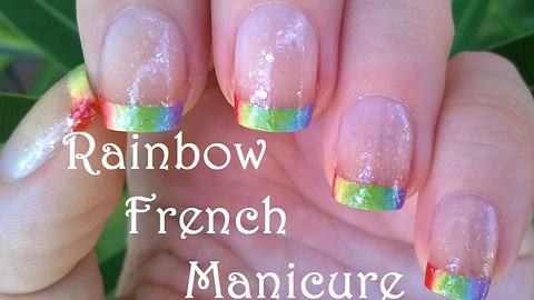 Rainbow French Manicure Tutorial