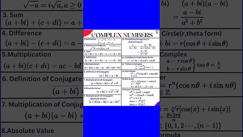 Complex number formula #shorts #complexnumbers #ssccgl