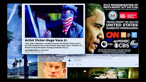 Maverick Artist Victor Hugo Exposes 5G Jeffrey Epstein Pizzagate Obama Fake News Media Propaganda