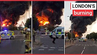 A fire has ripped through a warehouse in North London