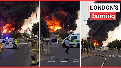 A fire has ripped through a warehouse in North London