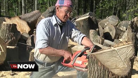 Wood artists at work on Millersport Highway in East Amherst