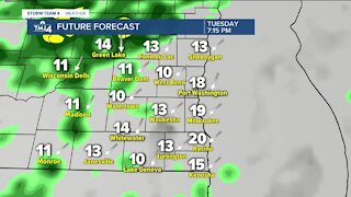 Showers continue into Tuesday