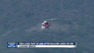 Teen loses part of arm after boulder lands on it in Laguna Beach