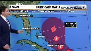 8 a.m. update: Hurricane Maria still a Category 5 storm
