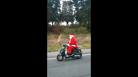 Santa's helpers on the highway