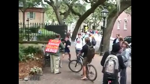 Hypocrite Throws A PUNCH At Preacher! @ the College of Charleston - Kerrigan Skelly
