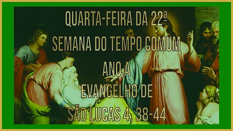 Evangelho da Quarta-feira da 22ª Semana do Tempo Comum Lc 4, 38-44