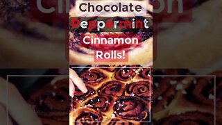 Dark Chocolate Peppermint Cinnamon Rolls Garnish