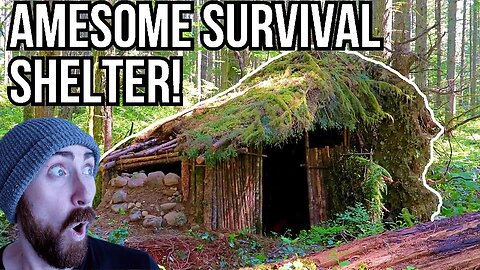 Survival Hut with Inside Fire Pit: Full Build