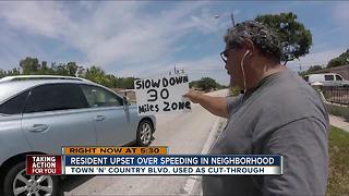 Residents upset over speeding in Tampa neighborhood