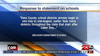 Local Superintendent responds to Newsom's possible reopening of schools
