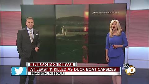 At least 11 killed as duck boat capsizes