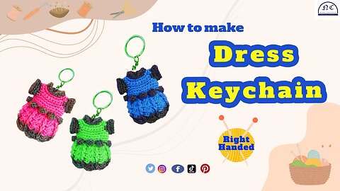Wow 😍 Look what I did to make a crochet mini dress keychain - Right Handed