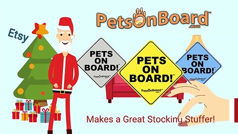 Pets On Board Official Car Magnet, Great Stocking Stuffer!