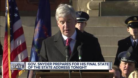 Michigan Governor Rick Snyder to give his final state of state speech
