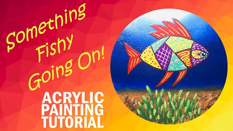 Something Fishy Easy Zentangle Acrylic Painting Tutorial