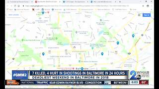 7 dead in 9 shootings through Baltimore's most violent weekend of 2018