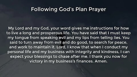 Following God’s Plan Prayer (Prayer for Success and Prosperity in Business)