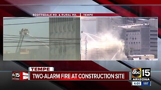 2nd alarm fire burns near Tempe Town Lake