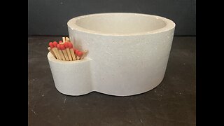 Cement Candle Vessel | Concrete Dish | Matches Pocket | Candle Container | HANDMADE | JLK