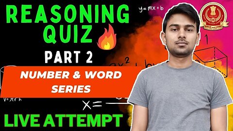 Part 2 Number & Word Series (Reasoning) Test Live on Youtube #ssc #quiz #cgl2023 | MEWS Maths