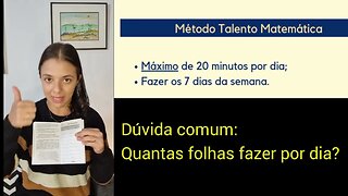 Quanto tempo por dia fazer o Método Talento Matemática? | Professora Natália Mara | Materiais