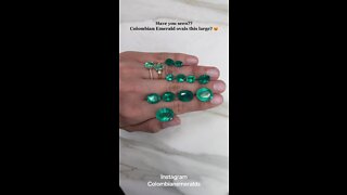 Different shades of color and quality examples of natural Colombian emerald ovals gems