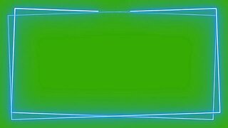 Blue Neon Double Border Green Screen Overlay Motion Graphics 4K 30fps Copyright Free