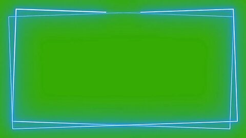 Blue Neon Double Border Green Screen Overlay Motion Graphics 4K 30fps Copyright Free