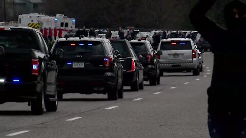 Procession brings body of Officer Eric Talley from Boulder County to Aurora funeral home