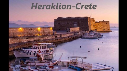 Heraklion, Crete Greece Walking Tour On A Summer Day. (4K)