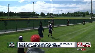 Fans flock to Bellevue East to watch College World Series practices