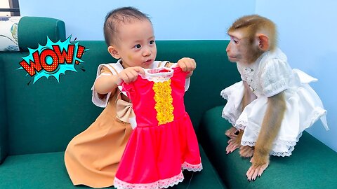 Diem wore a new dress for Monkey Kaka and looked so beautiful