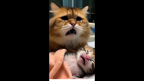 Chubby cat heartbreaking death of his son