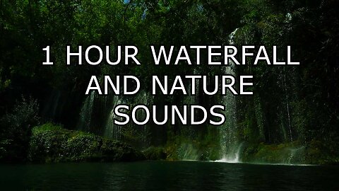 Relaxing waterfall and nature sounds, 1 hour sounds to sleep or study to.