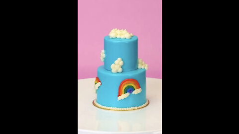 Rainbow decorating cake idea 🌈 | How to make it