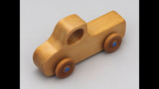 Handmade Wood Toy Pickup Truck from the Play Pal Series Pine Finished With Hand Rubbed Amber Shellac