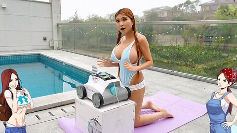 Swimming with a Pool Cleaning Robot🏊‍♀️🤖 The Ofuzzi Cyber 1200 Pro!