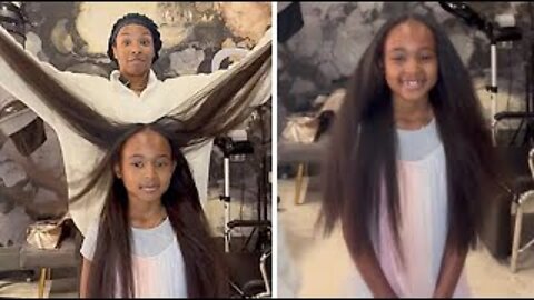 LeBron James' Wife Savannah Trim Daughter Zhuri's Hair At The Home!💁