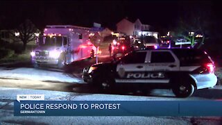 Police disperse protesters in Germantown Tuesday night after disorderly conduct incident