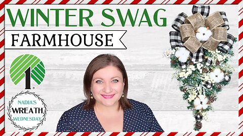 HOW TO MAKE FARMHOUSE WINTER CHRISTMAS SWAG | WREATH WALL DECOR DIY | EASY LOOP BOW TUTORIAL