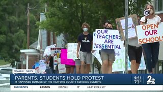 Dozens protest in Harford County calling for schools to reopen