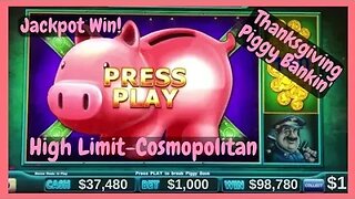 💥High Limit Piggy Bankin' Slot Jackpot Cosmopolitan Las Vegas💥